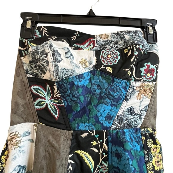 NWOT Anthropologie Floral Patchwork Sweetheart Strapless A Line Midi Dress SZ 6 - Picture 8 of 16